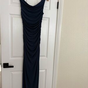 Katie May One Shoulder Navy Dress
